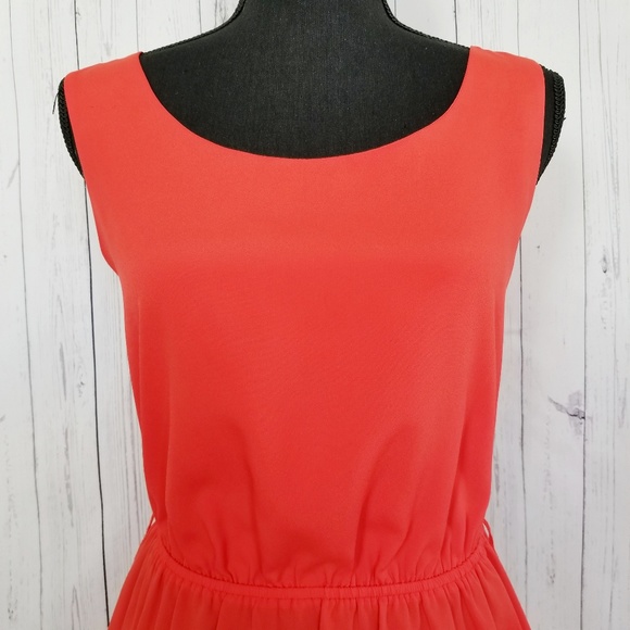 ⬇️🌹 Gap (S) Orange Red Chiffon Dress - Picture 4 of 8